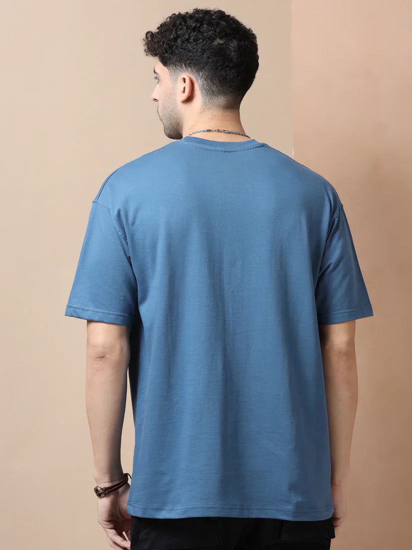 Men's 240 GSM Oversized Muted blue grey Tshirt
