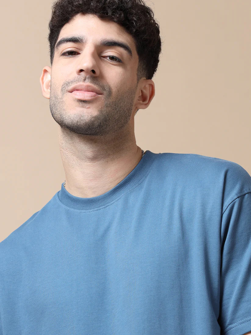 Men's 240 GSM Oversized Muted blue grey Tshirt