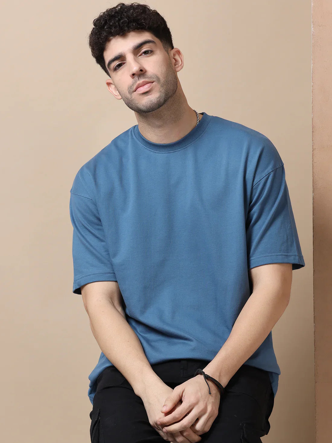 Men's 240 GSM Oversized Muted blue grey Tshirt