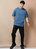 Men's 240 GSM Oversized Muted blue grey Tshirt