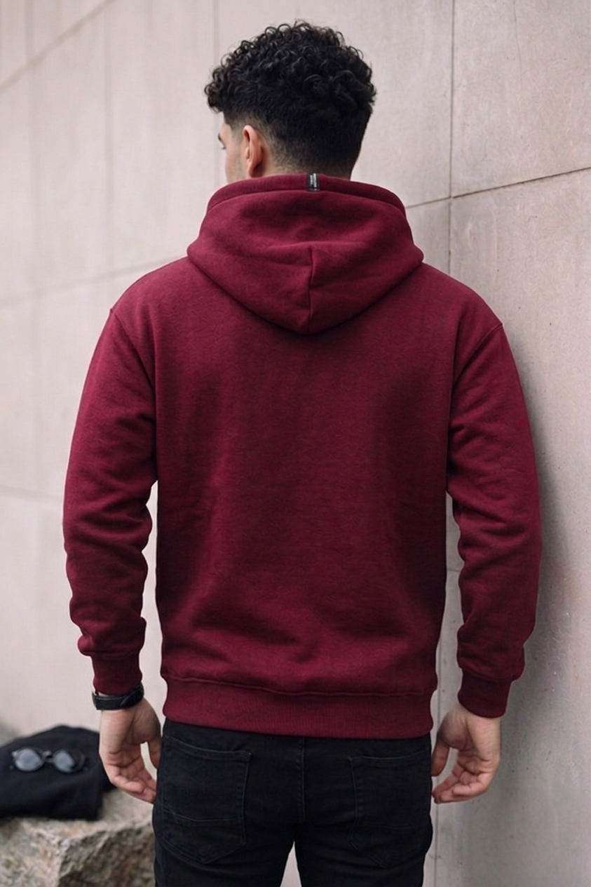 Men’s Maroon Oversized Hoodie – 350 GSM