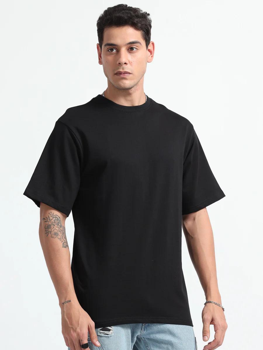 Men's 240 GSM Oversized Black T-Shirt