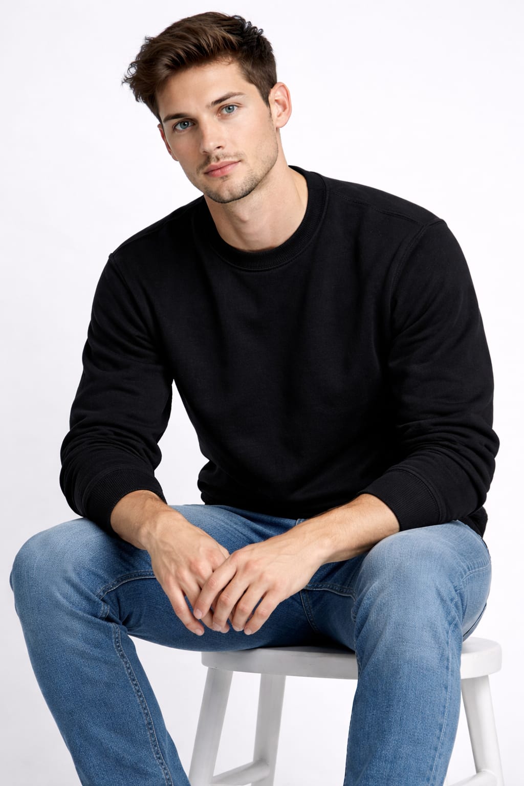 Men’s Black Oversized Sweatshirt – 320 GSM