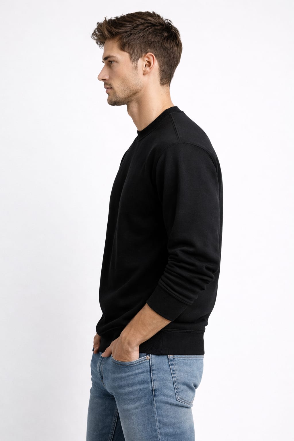 Men’s Black Oversized Sweatshirt – 320 GSM
