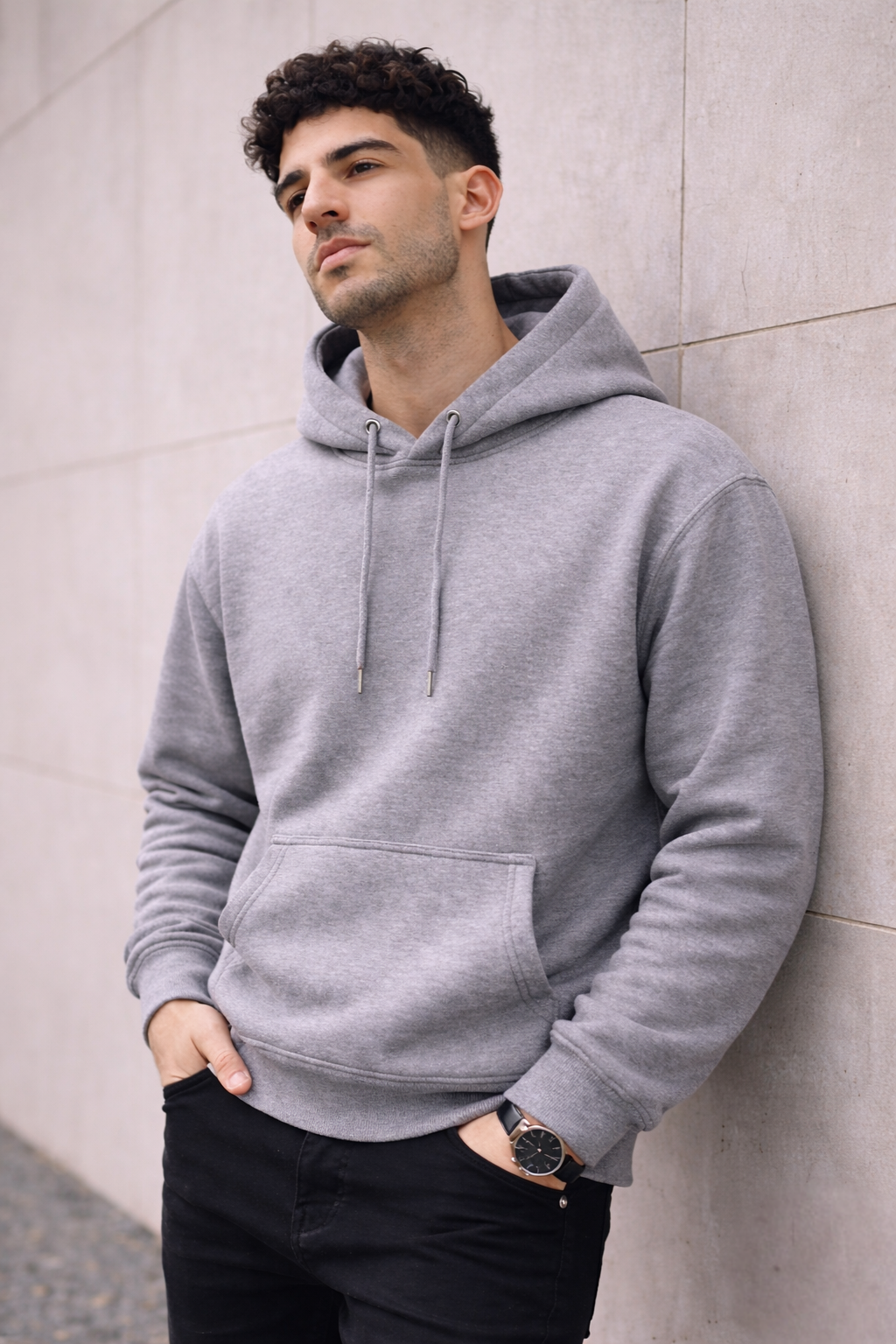 Men’s Grey Oversized Hoodie – 350 GSM