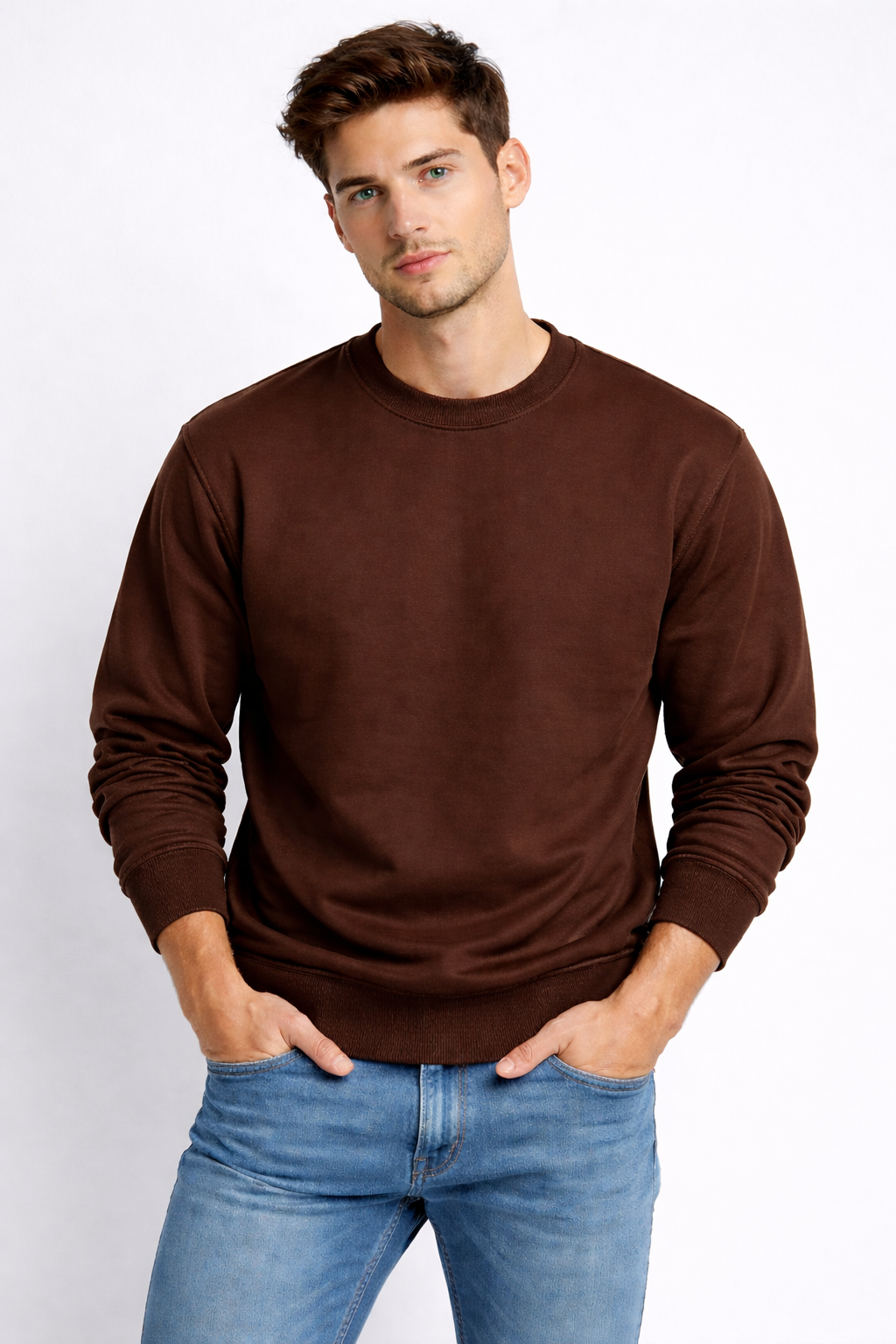 Men’s Brown Oversized Sweatshirt – 320 GSM
