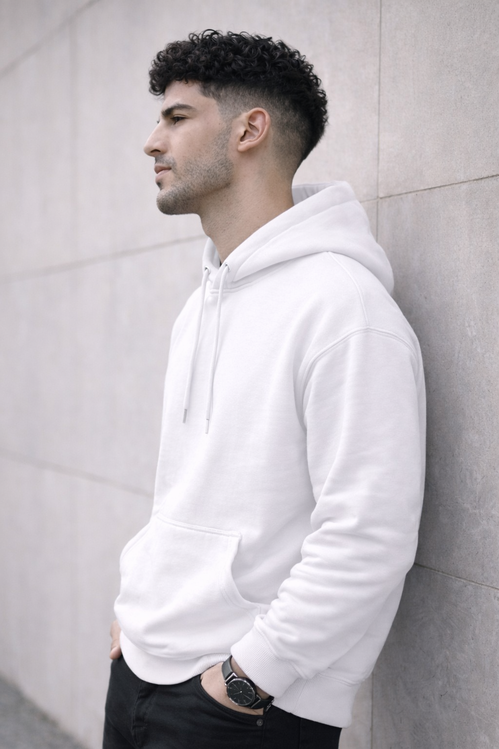 Men’s White Oversized Hoodie – 350 GSM