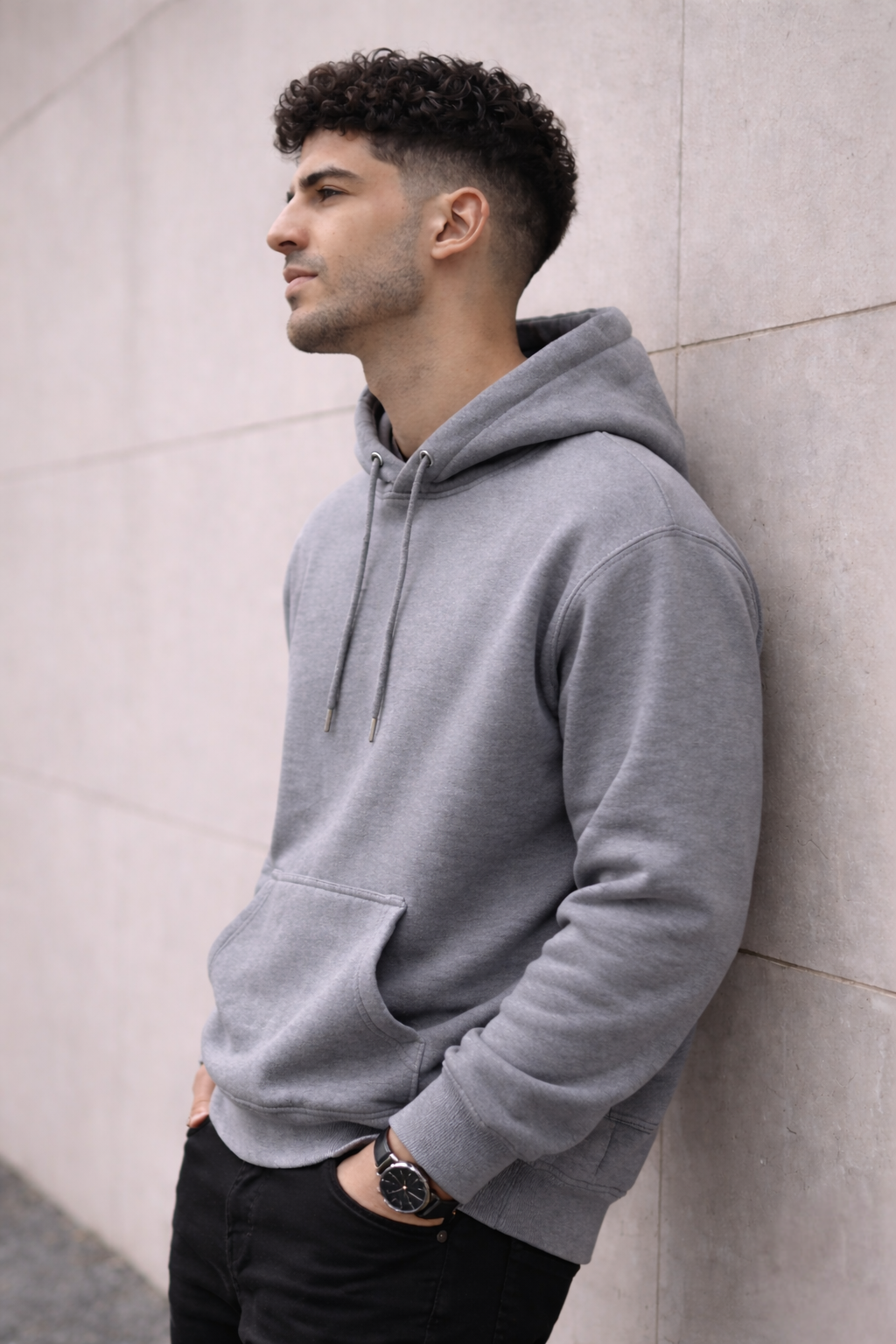 Men’s Grey Oversized Hoodie – 350 GSM