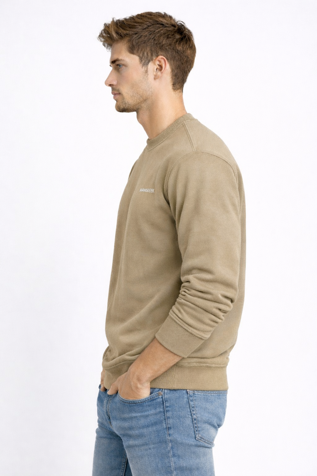 Men’s Beige Oversized Sweatshirt – 320 GSM
