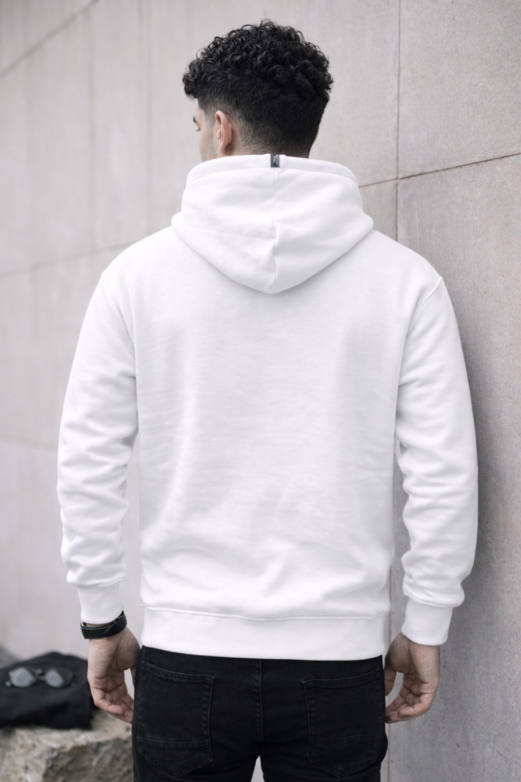 Men’s White Oversized Hoodie – 350 GSM
