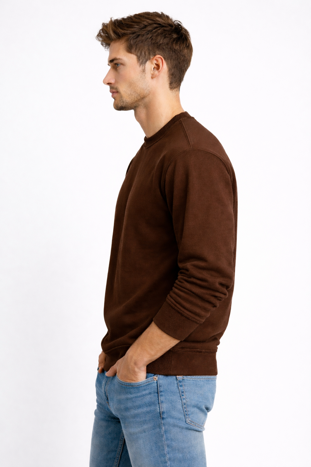 Men’s Brown Oversized Sweatshirt – 320 GSM